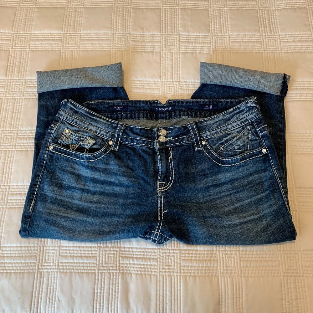 Nearly New Vigoss The Dallas Embroidery Capri Jeans - Picture 3 of 11